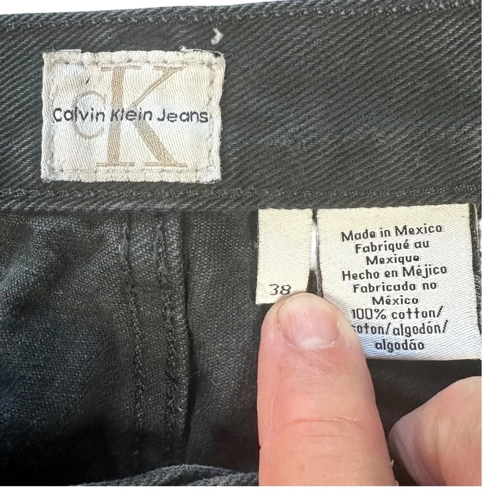 Calvin Klein Jeans Mens Black‎ Straight Leg Faded Denim Classic 5-Pocket Pants